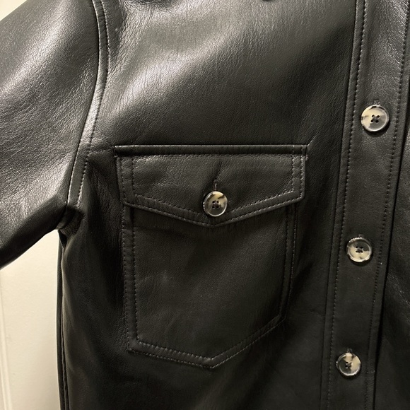 Brand new Aritzia cropped leather shirt - Picture 2 of 5